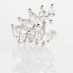 Bijoux D'oreilles Edma Or Blanc Oxyde De Zirconium