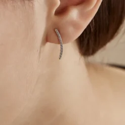 Bijoux D'oreilles Eleana Or Blanc Oxyde De Zirconium