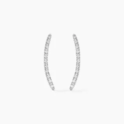 Bijoux D'oreilles Eleana Or Blanc Oxyde De Zirconium
