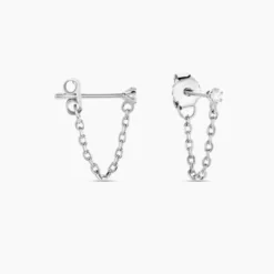 Bijoux D'oreilles Fantaisia Argent Blanc Oxyde De Zirconium