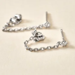 Bijoux D'oreilles Fantaisia Argent Blanc Oxyde De Zirconium