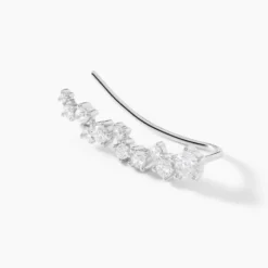 Bijoux D¿oreilles Grimpants Enza Argent Blanc Oxyde De Zirconium