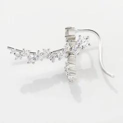 Bijoux D¿oreilles Grimpants Enza Argent Blanc Oxyde De Zirconium