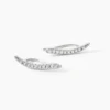 Bijoux D'oreilles Grimpants Gracelle Argent Blanc Oxyde De Zirconium