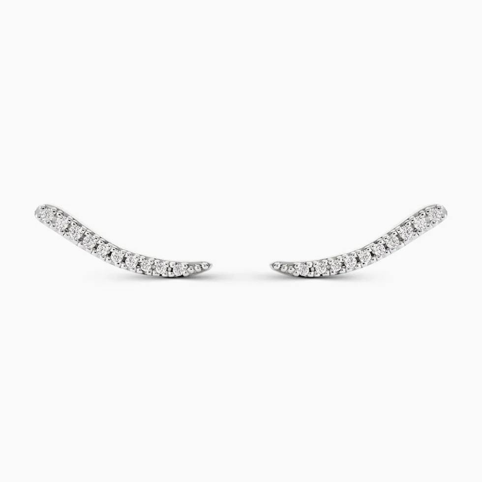 Bijoux D'oreilles Grimpants Gracelle Argent Blanc Oxyde De Zirconium