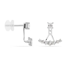 Bijoux D'oreilles Kyoto Or Blanc Oxyde De Zirconium