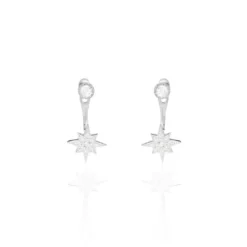 Bijoux D'oreilles Layana Argent Blanc Oxyde De Zirconium