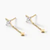Bijoux D'oreilles Lumiere Or Jaune Oxyde De Zirconium