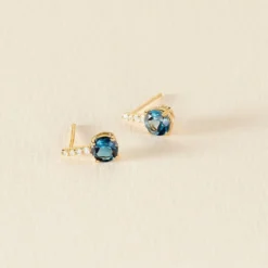 Bijoux D'oreilles Monroe Or Jaune Topaze Oxyde De Zirconium