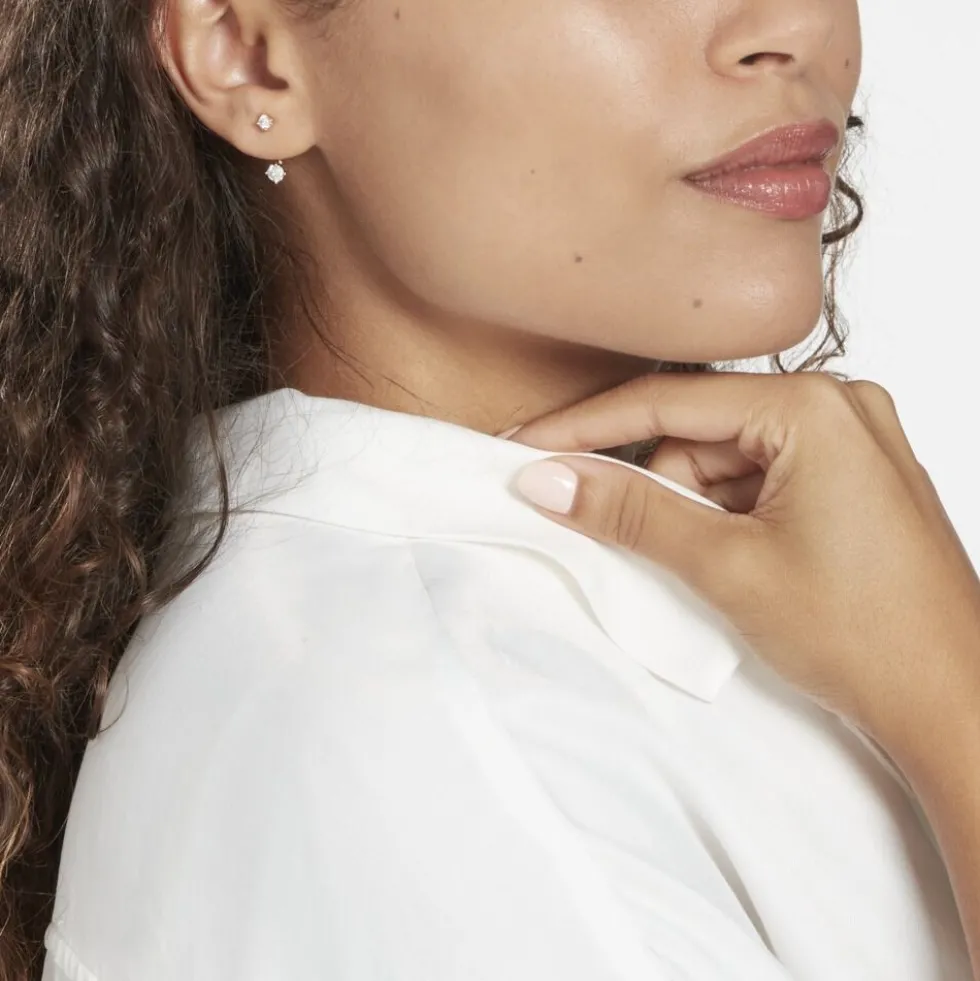 Bijoux D'oreilles Plaqué Or Dedale Oxydes De Zirconium