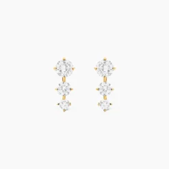 Bijoux D'oreilles Raffaele Or Jaune Oxyde De Zirconium