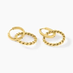 Bijoux D'oreilles Rhetta Acier Jaune