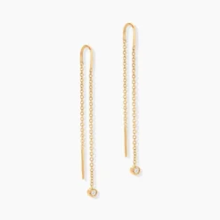 Bijoux D'oreilles Samiha Plaqué Or Jaune Oxyde De Zirconium