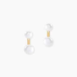 Bijoux D'oreilles Seona Or Jaune Perle De Culture