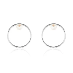 Bijoux D'oreilles Walter Argent Perle De Culture