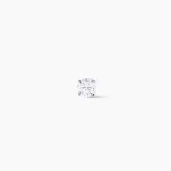 Boucle D'oreille Puce Unitaire Niels Argent Blanc Oxyde De Zirconium
