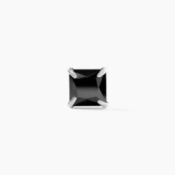 Boucle D'oreille Puce Unitaire Paco Argent Blanc Oxyde De Zirconium