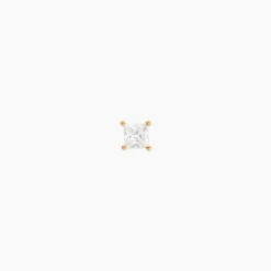 Boucle D'oreille Puce Unitaire Sofiane Plaqué Or Jaune Oxyde Zirconium