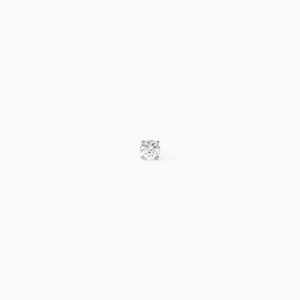 Boucle D'oreille Puce Unitaire Victoria Or Blanc Diamant