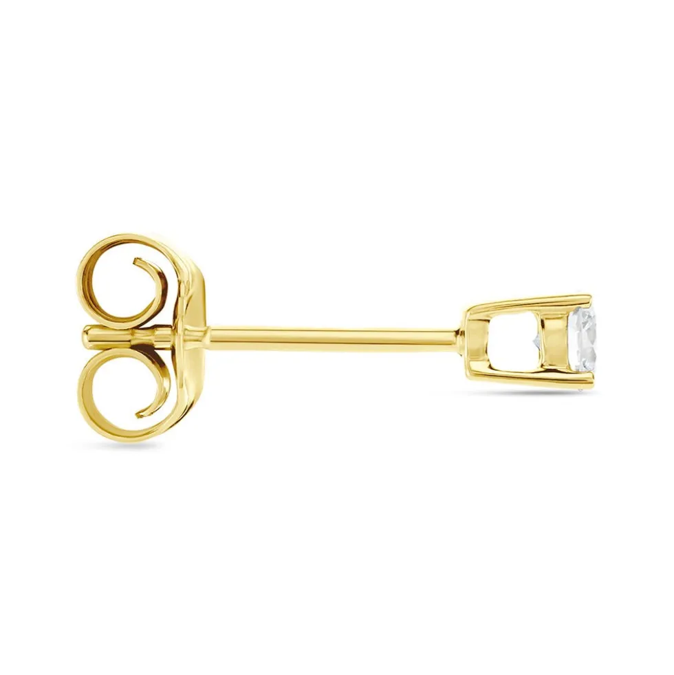 Boucle D'oreille Puce Unitaire Victoria Or Jaune Diamant