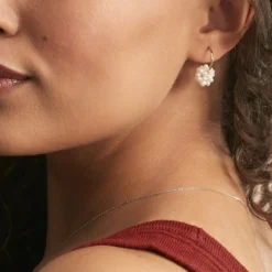 Boucles D'oreilles Adon Semi-baroques Or Jaune Perle De Culture