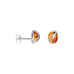 Boucles D'oreilles Argent Blanc Aleina Ambres