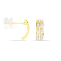 Boucles D'oreilles Jacobee Rondes Or Jaune Oxyde De Zirconium