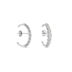 Boucles D'oreilles Liviu Argent Blanc Oxyde De Zirconium