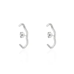 Boucles D'oreilles Lowri Argent Blanc Oxyde De Zirconium