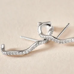 Boucles D'oreilles Lowri Argent Blanc Oxyde De Zirconium
