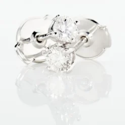 Boucles D'oreilles Or Blanc Victoria Puces Diamants