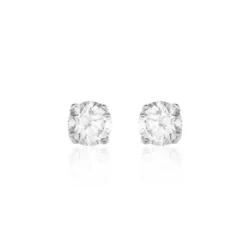Boucles D'oreilles Or Blanc Victoria Puces Diamants