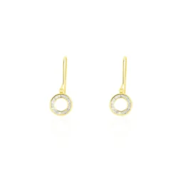 Boucles D'oreilles Pendantes Lavande Or Jaune Oxydes