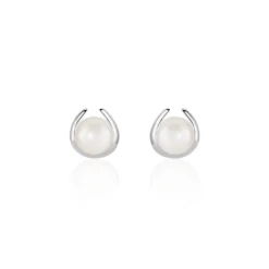 Boucles D'oreilles Pendantes Saori Argent Blanc Perle De Culture