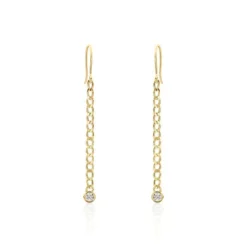 Boucles D'oreilles Pendantes Vienne Or Jaune Oxyde De Zirconium