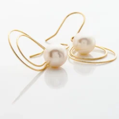 Boucles D'oreilles Pendantes Martyna Or Jaune Perle De Culture