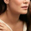 Boucles D'oreilles Pendantes Constantin Argent Rose Oxyde De Zirconium