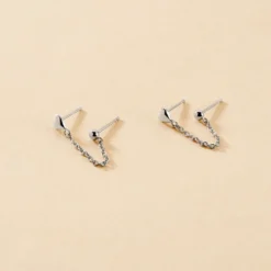 Boucles D'oreilles Pendantes Honor Argent Blanc