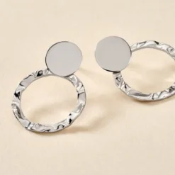 Boucles D'oreilles Pendantes Merrilie Argent Blanc