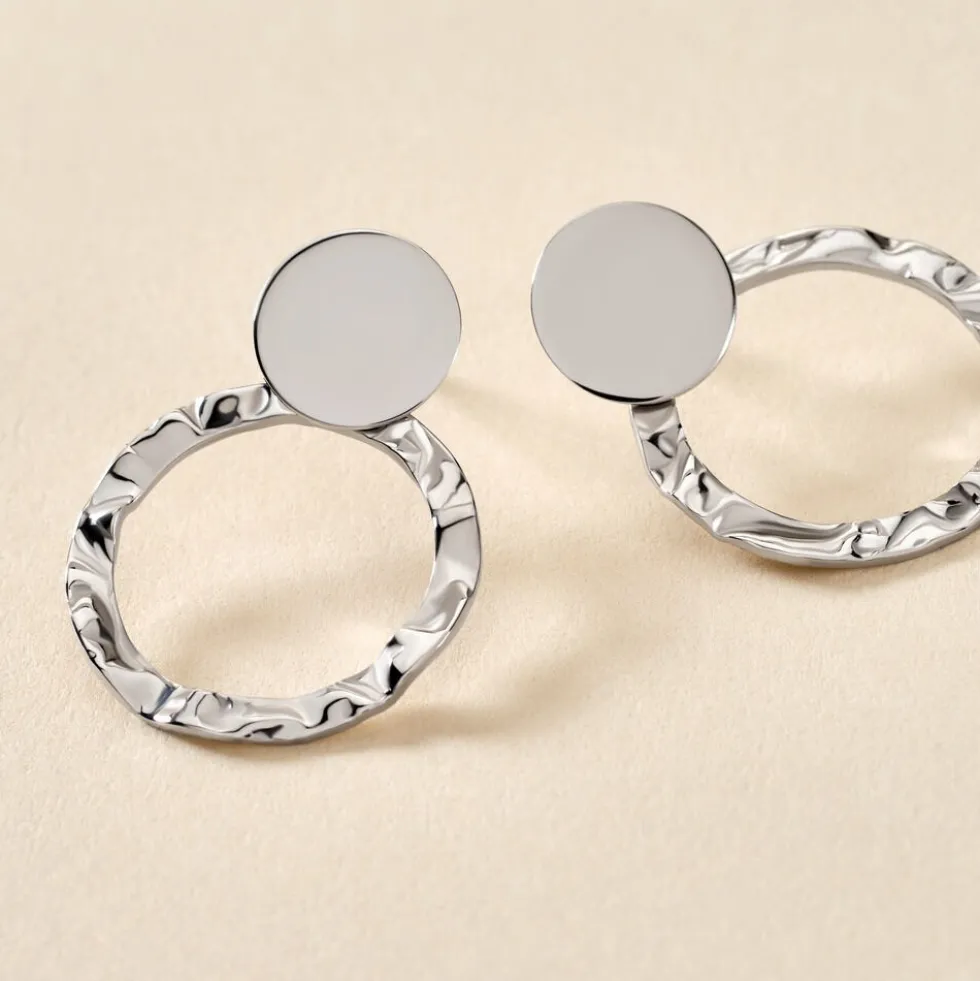 Boucles D'oreilles Pendantes Merrilie Argent Blanc