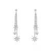 Boucles D'oreilles Pendantes Sathya Argent Blanc Oxyde De Zirconium