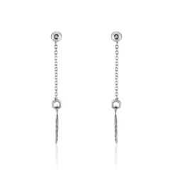 Boucles D'oreilles Pendantes Argent Blanc Maic