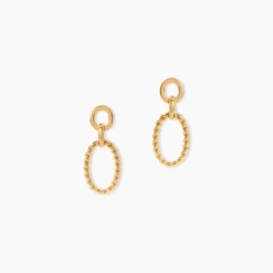 Boucles D'Oreilles Pendantes Estefania Plaqué Or Jaune