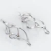 Boucles D'oreilles Pendantes Lisi Argent Blanc