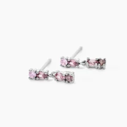 Boucles D'oreilles Pendantes Angelika Argent Blanc Pierre De Synthese