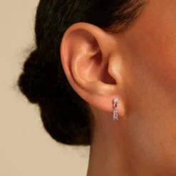 Boucles D'oreilles Pendantes Angelika Argent Blanc Pierre De Synthese