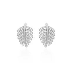 Boucles D'oreilles Pendantes Gabrielle Argent Blanc Oxyde De Zirconium
