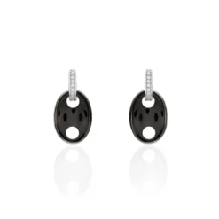 Boucles D'oreilles Pendantes Hattie Argent Céramique Et Oxyde