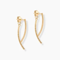Boucles D'Oreilles Pendantes Joannie Plaqué Or Jaune