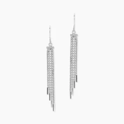 Boucles D'oreilles Pendantes Freja Argent Blanc